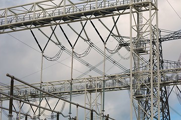 Image showing Electric lines above