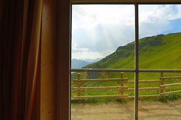 Image showing Raining outside the window