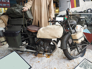 Image showing antique miitary motorcycle World War II in Royal Museum of the A