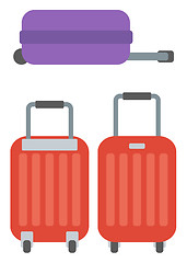 Image showing Modern large suitcases on wheels.