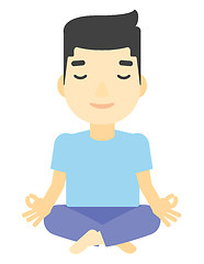 Image showing Man meditating in lotus pose.