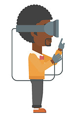 Image showing Man wearing virtual reality headset.