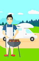 Image showing Man preparing barbecue.