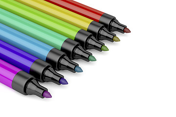 Image showing Close-up of colorful markers