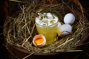 Image showing Whiskey Sour with ice cubes 