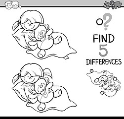 Image showing differences task coloring page