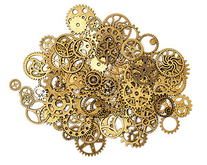 Image showing Vintage Mechanical Cogwheel Gears Wheels