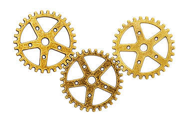 Image showing Vintage Mechanical Cogwheel Gears Wheels