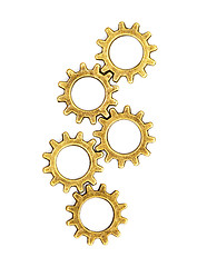 Image showing Vintage Mechanical Cogwheel Gears Wheels