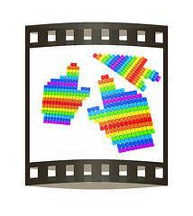 Image showing Set of Link selection computer mouse cursor on white background. The film strip