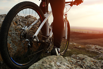 Image showing Man cyclist riding the bicycle