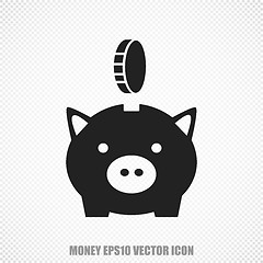 Image showing Currency vector Money Box With Coin icon. Modern flat design.