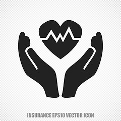 Image showing Insurance vector Heart And Palm icon. Modern flat design.