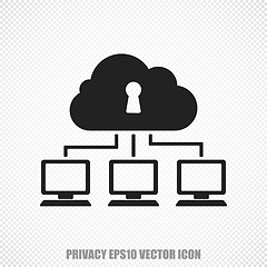 Image showing Security vector Cloud Network icon. Modern flat design.