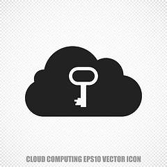 Image showing Cloud technology vector Cloud With Key icon. Modern flat design.