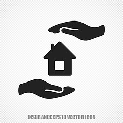 Image showing Insurance vector House And Palm icon. Modern flat design.