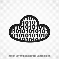 Image showing Cloud computing vector Cloud With Code icon. Modern flat design.