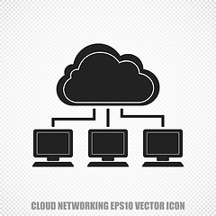 Image showing Cloud computing vector Cloud Network icon. Modern flat design.