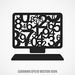 Image showing Studying vector Computer Pc icon. Modern flat design.