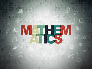 Image showing Learning concept: Mathematics on Digital Data Paper background