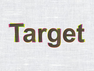 Image showing Finance concept: Target on fabric texture background