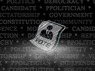 Image showing Political concept: Ballot in grunge dark room