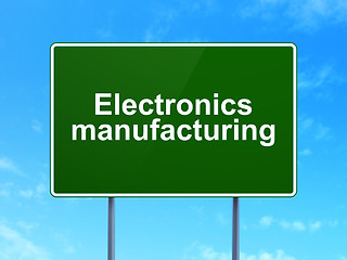 Image showing Industry concept: Electronics Manufacturing on road sign background