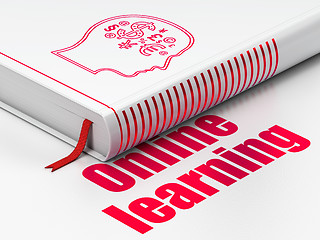 Image showing Education concept: book Head With Finance Symbol, Online Learning on white background