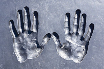 Image showing Prints of human hands