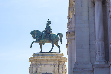 Image showing Equestrian statue of Vittorio Emanuele