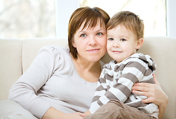 Image showing Mother is having fun with her son