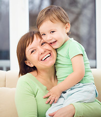 Image showing Mother is having fun with her son