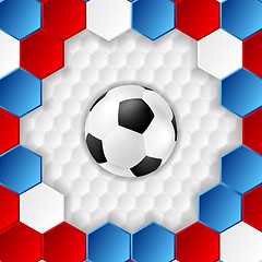 Image showing Bright soccer background with ball. French colors