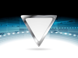 Image showing Bright blue technology background with triangle