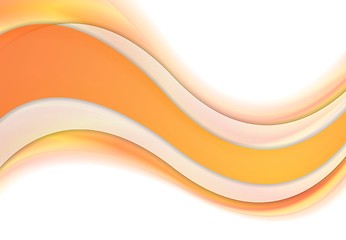 Image showing Orange shiny waves corporate background