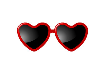 Image showing Sunglasses with Valentine heart shapes