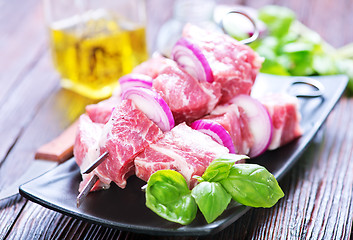 Image showing raw meat for kebab