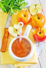 Image showing jam and apples