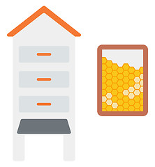 Image showing Beehive and honeycomb.