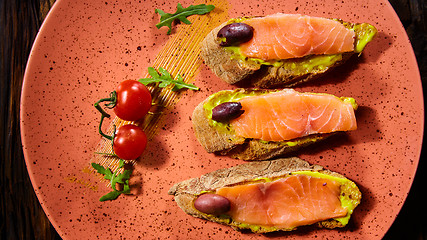 Image showing homemade smoked salmon 