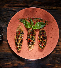 Image showing Italian bruschetta with grilled vegetables 