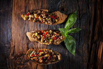 Image showing Italian bruschetta with grilled vegetables 