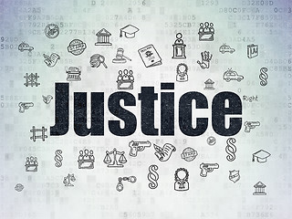 Image showing Law concept: Justice on Digital Data Paper background