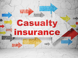 Image showing Insurance concept: arrow with Casualty Insurance on grunge wall background