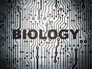 Image showing Learning concept: circuit board with Biology