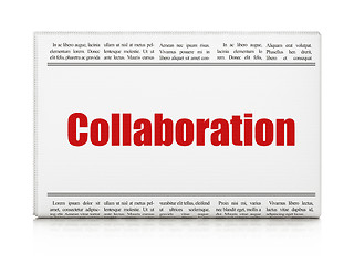 Image showing Finance concept: newspaper headline Collaboration