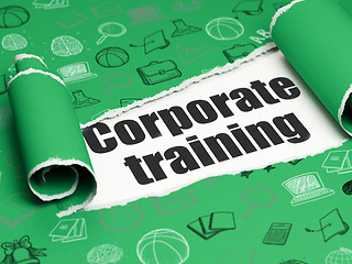 Image showing Studying concept: black text Corporate Training under the piece of  torn paper