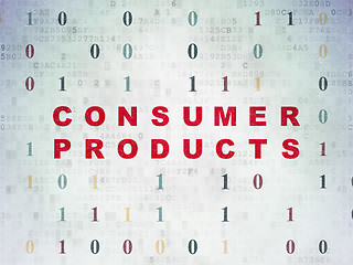 Image showing Business concept: Consumer Products on Digital Data Paper background