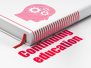 Image showing Learning concept: book Head With Gears, Continuing Education on white background