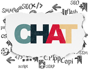 Image showing Web design concept: Chat on Torn Paper background